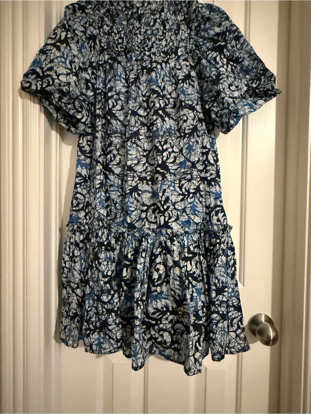 NWOT Anthropologie Love the Label Floral Smocked Short Dress in Blue - Picture 10 of 10
